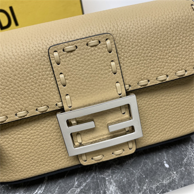 Fen.di Baguette MiniSelleria bag with 309 hand-sewn topstitches