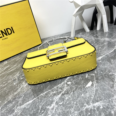 Fen.di Baguette MiniSelleria bag with 309 hand-sewn topstitches