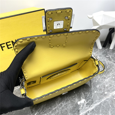 Fen.di Baguette MiniSelleria bag with 309 hand-sewn topstitches