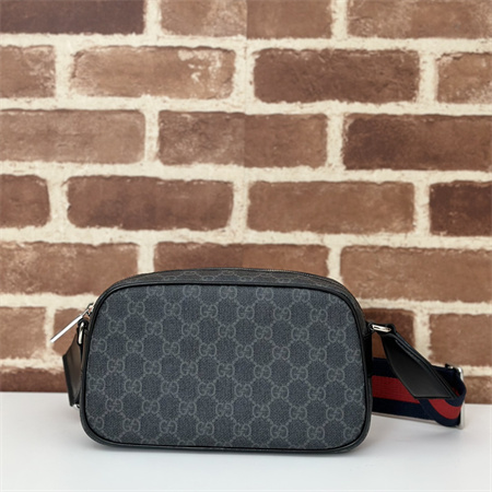 Gucci GG CROSS-BODY BAG Black GG Supreme canvas and Leather Trim 792097