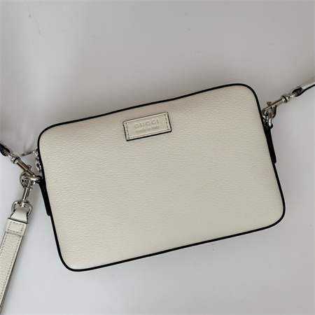 Gucci SMALL GG CROSSBODY BAG WITH TAG White leather and White GG Supreme canvas 795465