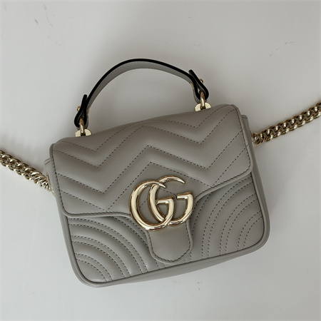 Gu.cci GG Marmont  MINI TOP HANDLE BAG Lt Grey 811238