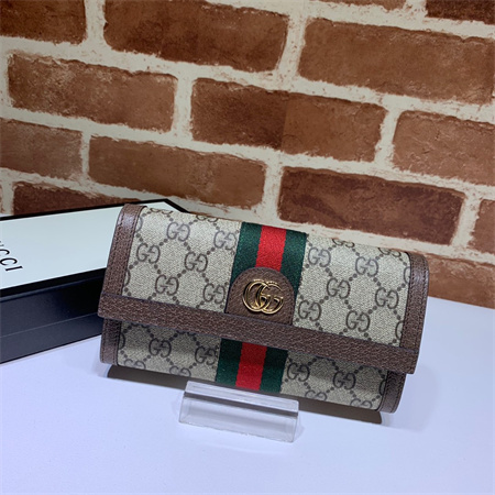 Gu.cci Ophidia Continental Wallet GG Supreme Canvas 523153