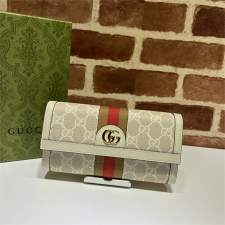 Gu.cci Ophidia Continental Wallet GG Supreme Canvas 523153