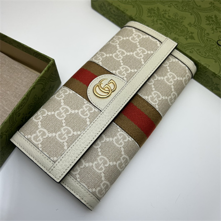 Gu.cci Ophidia Continental Wallet GG Supreme Canvas 523153