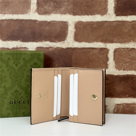 Gu.cci Ophidia GG Card Case Wallet Supreme Canvas Dusty Pink 523155