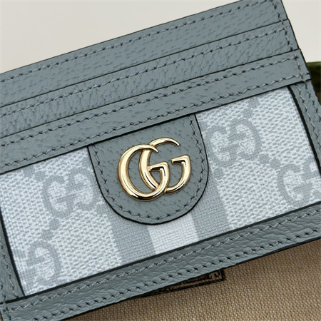 Gu.cci Ophidia GG Card Case Supreme Canvas Dusty Blue 523159