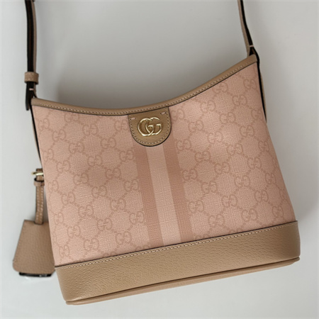 Gu.cci Ophidia GG Small Shoulder Bag Supreme Canvas Dusty Pink 781402