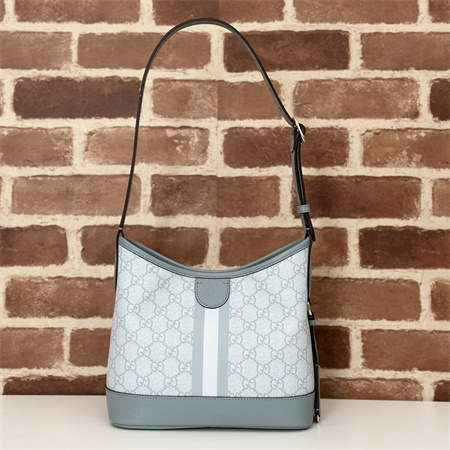 Gu.cci Ophidia GG Small Shoulder Bag Supreme Canvas Dusty Blue 781402