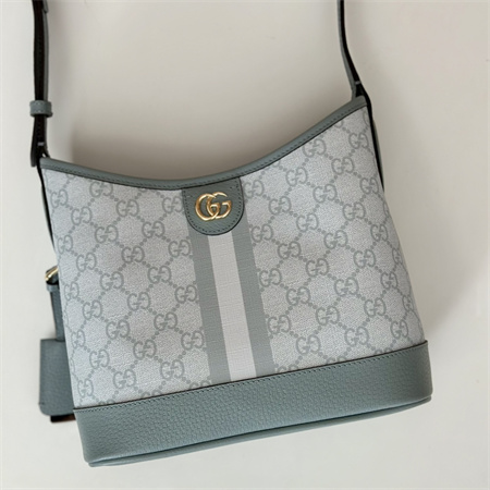 Gu.cci Ophidia GG Small Shoulder Bag Supreme Canvas Dusty Blue 781402