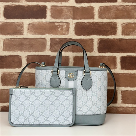 Gucci OPHIDIA MINI TOTE BAG Dusty Blue 811716
