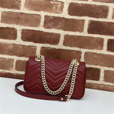 Gu.cci GG Marmont  Small  Shoulder Bag Burgundy 446744