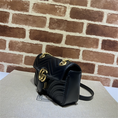 Gu.cci GG Marmont  Small Shoulder Bag Black 446744