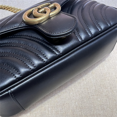 Gu.cci GG Marmont  Small Shoulder Bag Black 446744