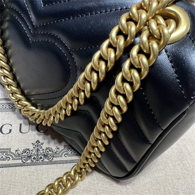 Gu.cci GG Marmont  Small Shoulder Bag Black 446744