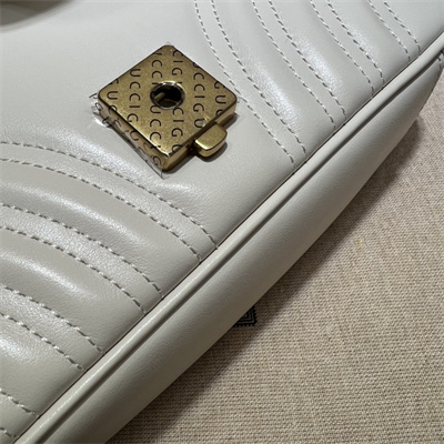 Gu.cci GG Marmont Small  Shoulder Bag White 446744