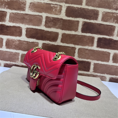 Gu.cci GG Marmont  Small  Shoulder Bag Red 446744