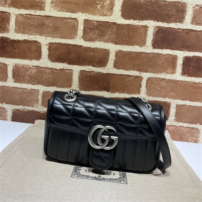 Gu.cci GG Marmont  Small  Shoulder Bag Black 446744