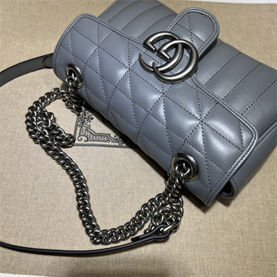 Gu.cci GG Marmont  Small  Shoulder Bag Grey Blue 446744