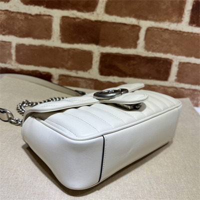 Gu.cci GG Marmont Small  Shoulder Bag White 446744