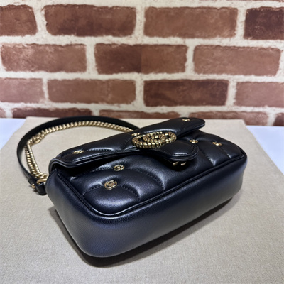 Gu.cci GG Marmont  Small  Shoulder Bag Lambskin Black 446744