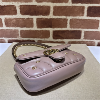 Gu.cci GG Marmont  Small Shoulder Bag Lambskin Dusty Pink 446744