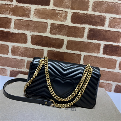 Gu.cci GG Marmont Medium Shoulder Bag Black 443497