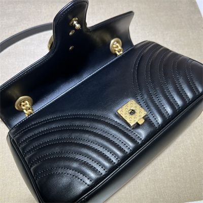 Gu.cci GG Marmont Medium Shoulder Bag Black 443497