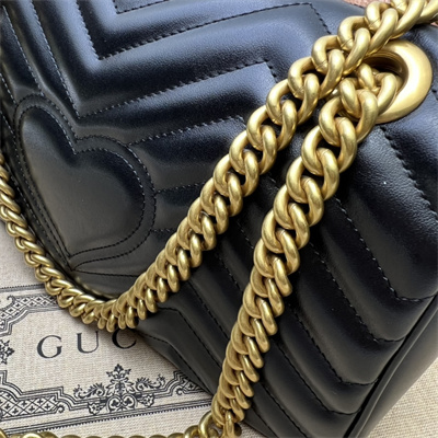 Gu.cci GG Marmont Medium Shoulder Bag Black 443497