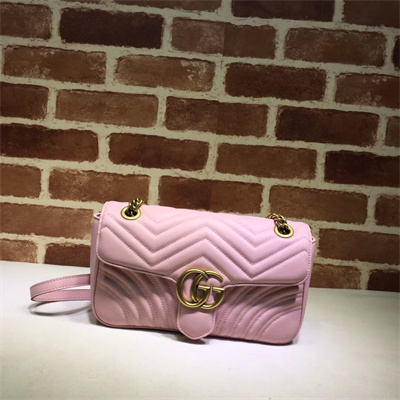 Gu.cci GG Marmont Medium Shoulder Bag Pink 443497