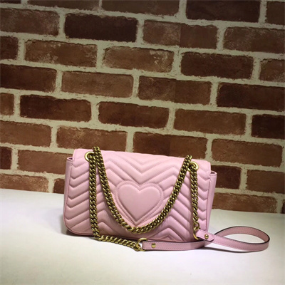 Gu.cci GG Marmont Medium Shoulder Bag Pink 443497