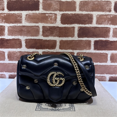 Gu.cci GG Marmont Medium Shoulder Bag Black 443497