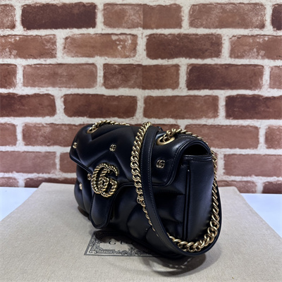 Gu.cci GG Marmont Medium Shoulder Bag Black 443497
