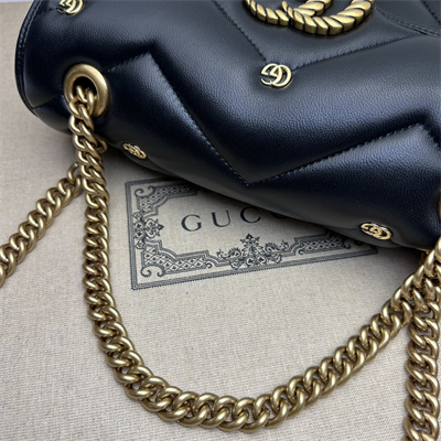 Gu.cci GG Marmont Medium Shoulder Bag Black 443497