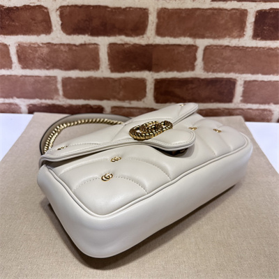 Gu.cci GG Marmont Medium Shoulder Bag White 443497