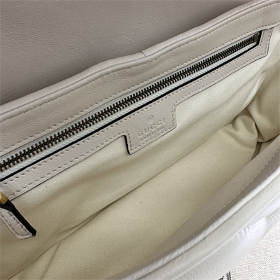 Gu.cci GG Marmont Medium Shoulder Bag White 443497