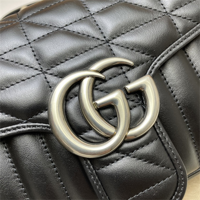 Gu.cci GG Marmont Medium Shoulder Bag Black 443497