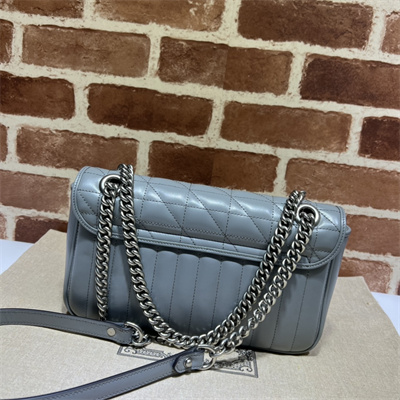 Gu.cci GG Marmont Medium Shoulder Bag Grey 443497