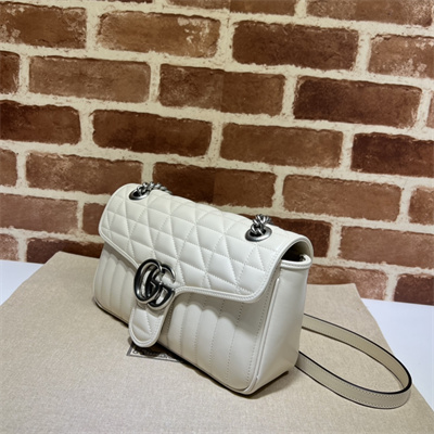 Gu.cci GG Marmont Medium Shoulder Bag White 443497