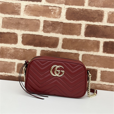 Gu.cci GG Marmont Small Shoulder Bag Burgundy 447632