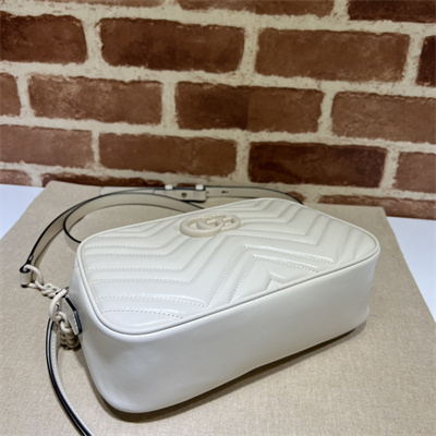Gu.cci GG Marmont Small Shoulder Bag White 447632