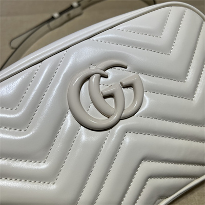 Gu.cci GG Marmont Small Shoulder Bag White 447632