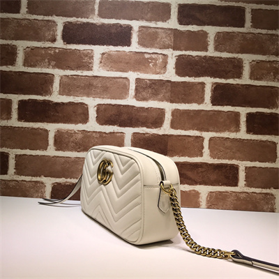 Gu.cci GG Marmont Small Shoulder Bag White 447632