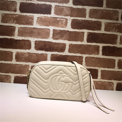 Gu.cci GG Marmont Small Shoulder Bag White 447632
