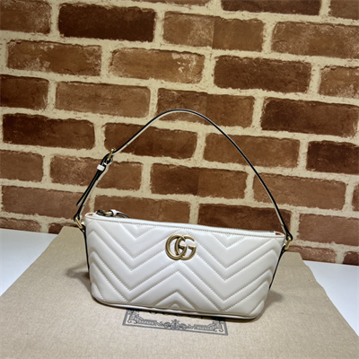 Gu.cci GG Marmont Shoulder Bag White 739166