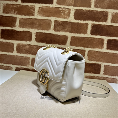 Gu.cci GG Marmont Mini Shoulder Bag White 739682
