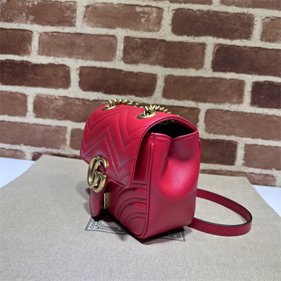 Gu.cci GG Marmont Mini Shoulder Bag Red 739682
