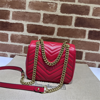 Gu.cci GG Marmont Mini Shoulder Bag Red 739682