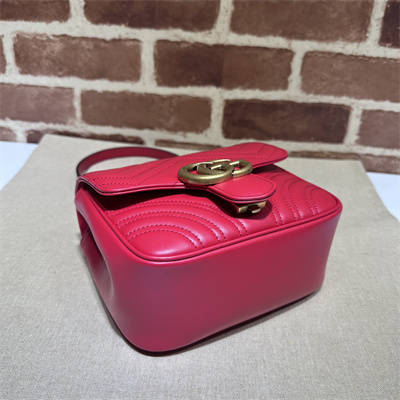 Gu.cci GG Marmont Mini Shoulder Bag Red 739682