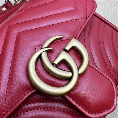 Gu.cci GG Marmont Mini Shoulder Bag Red 739682